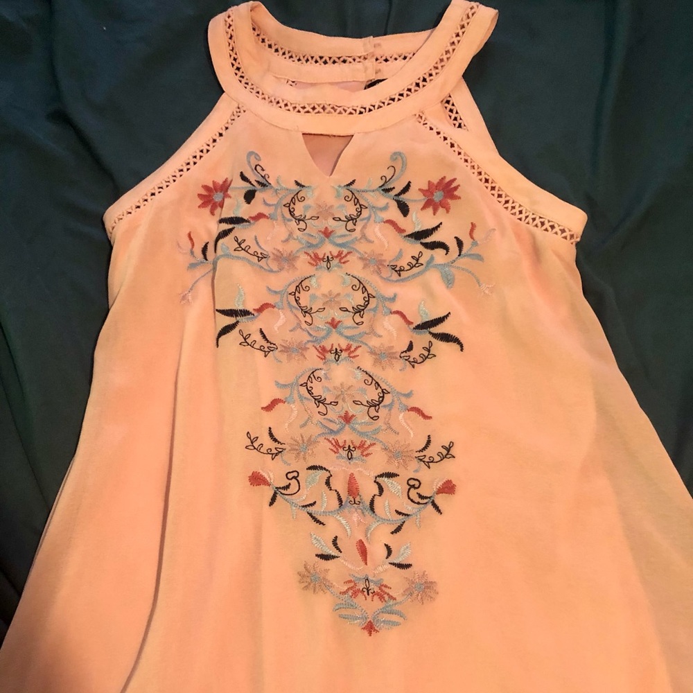 Sequin Hearts Girls Size 16 Pink Embroidered Dress